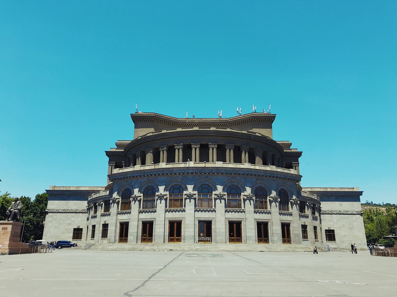 yerevan, building exterior, building, travel destinations, theater, 4K, ballet, armenia, 25 tumanyan st, built structure, architecture, tourism, government