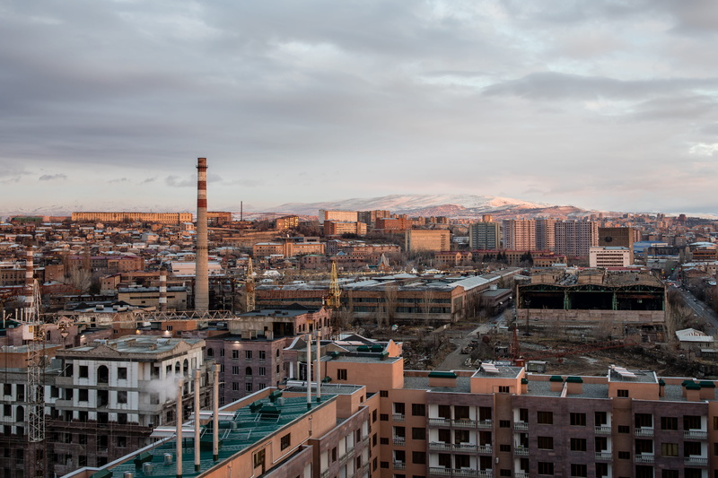 buildings, development, industry, armenia, building exterior, sky, high angle view, apartment, cloud - sky, day, lights, building, sunrise, machinery, cityscape