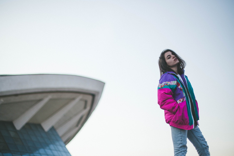 cool, three quarter length, yerevan, girl, standing, nice, low angle view, 90s, one person, clear sky, females, 5K, winter, yrevan, nature, style, lifestyles