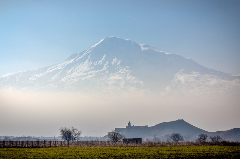 ararat, environment, armenia, snowcapped mountain, snow, great ararat, day, christianity, reigion, landscape, khor virap, scenics - nature, fog, khor virab