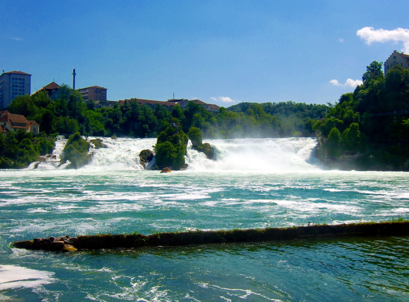 river, cold, power, tree, scenics - nature, rhine falls, boot, spray, plant, long exposure, switzerland, 4K, rock, water running, water power, excursion boat
