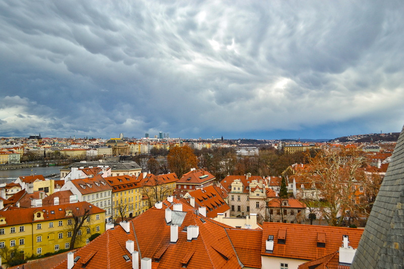 cloud - sky, observation deck, 4K, czech, urban, tile roof, metropolis, sky, day, town, architecture, building exterior, prague, outdoors, residential district