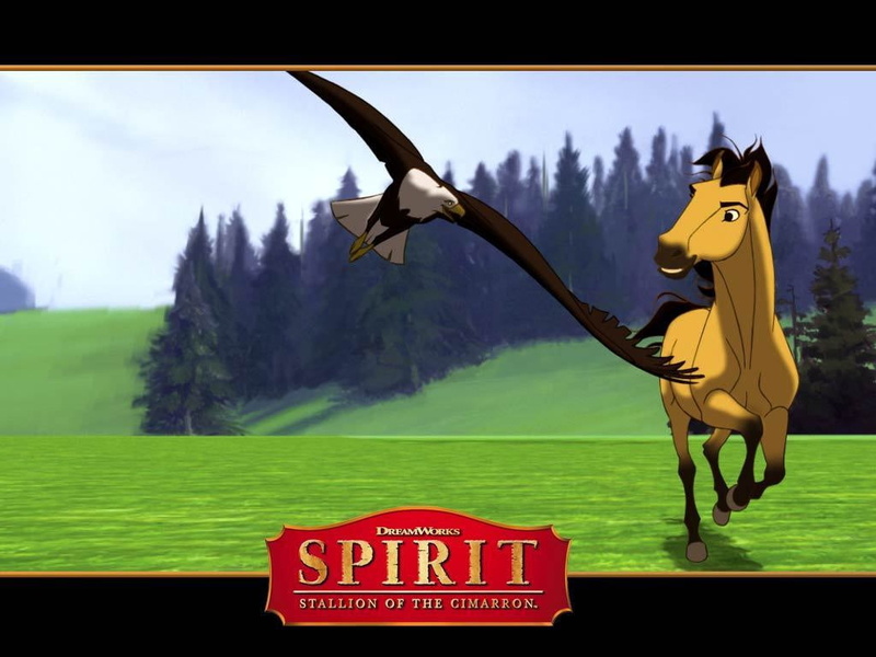 Eagle, race, art, dun, Dun horse, stallion, horse, movies, hd, 480P, horses, BIRDS, spirit, entertainment, cimarron