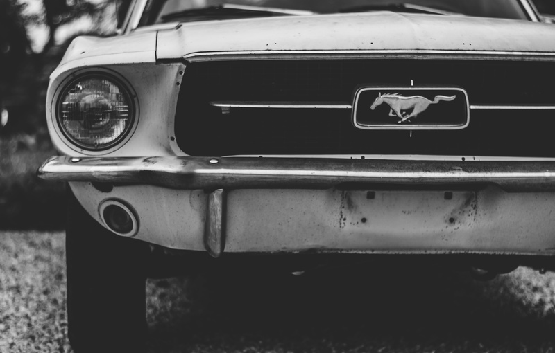 collectors Car, bumper, transportation, obsolete, 5K, front View, grille, vintage Car, blackandwhite, front, history, chrome, outdoors, background