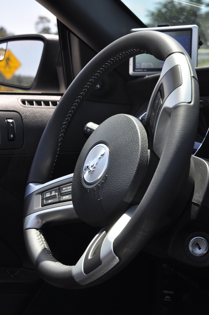 day, gearshift, vehicle, car interior, dashboard, luxury, control, gray, driving, ford, no people, close-up, modern, vehicle part, mustang, car, steering Wheel