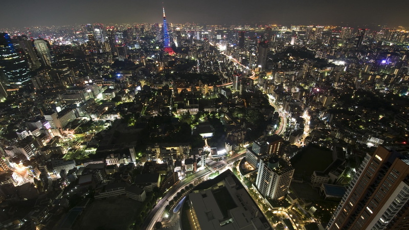 night, aerial View, office Building, concrete, cityscape, residential district, twilight, highway, street, business, top view, built Structure, traffic