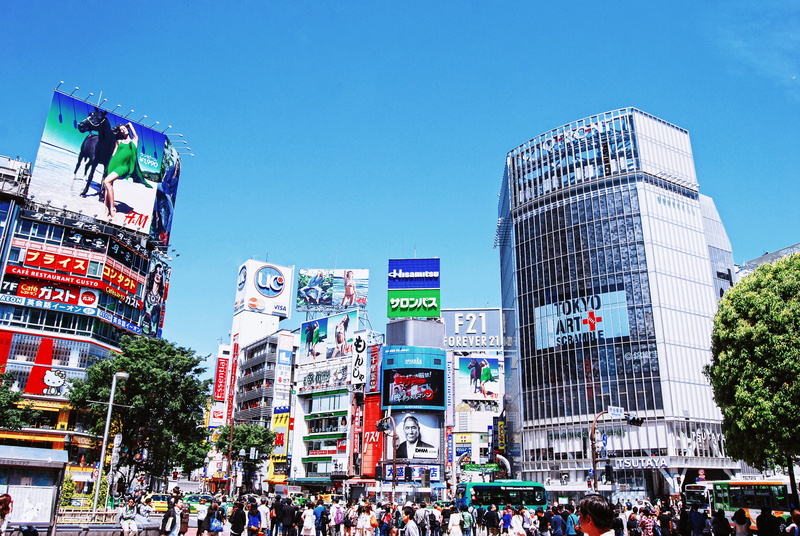 rise, streets, street, shopping, infrastructure, japan, crowded, skyscraper, nature, architecture, people, building, outdoors, women, sky, 4K, building exterior