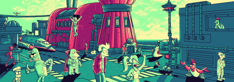 TV Series, science fiction, Futurama, cartoon, Rolando Lopez Fonseca, ArtStation, 4K