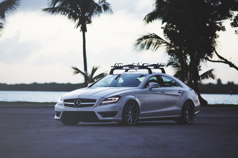 Mercedes, mode of Transport, tuning, front View, 1080P, sedan, plant, tree, mode of transportation, driving, compact Car, selective focus, motor Vehicle