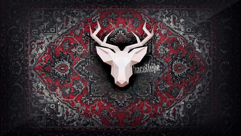 deer, design, disguise, obscured face, indoors, creativity, digital composite, pattern, art and craft, front view, portrait, Ankara, red, looking at camera