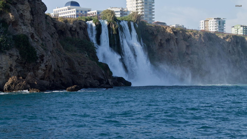 duden, city, falls, waterfalls, cliff, lower, turkey, 1080P, nature and landscapes, ankara