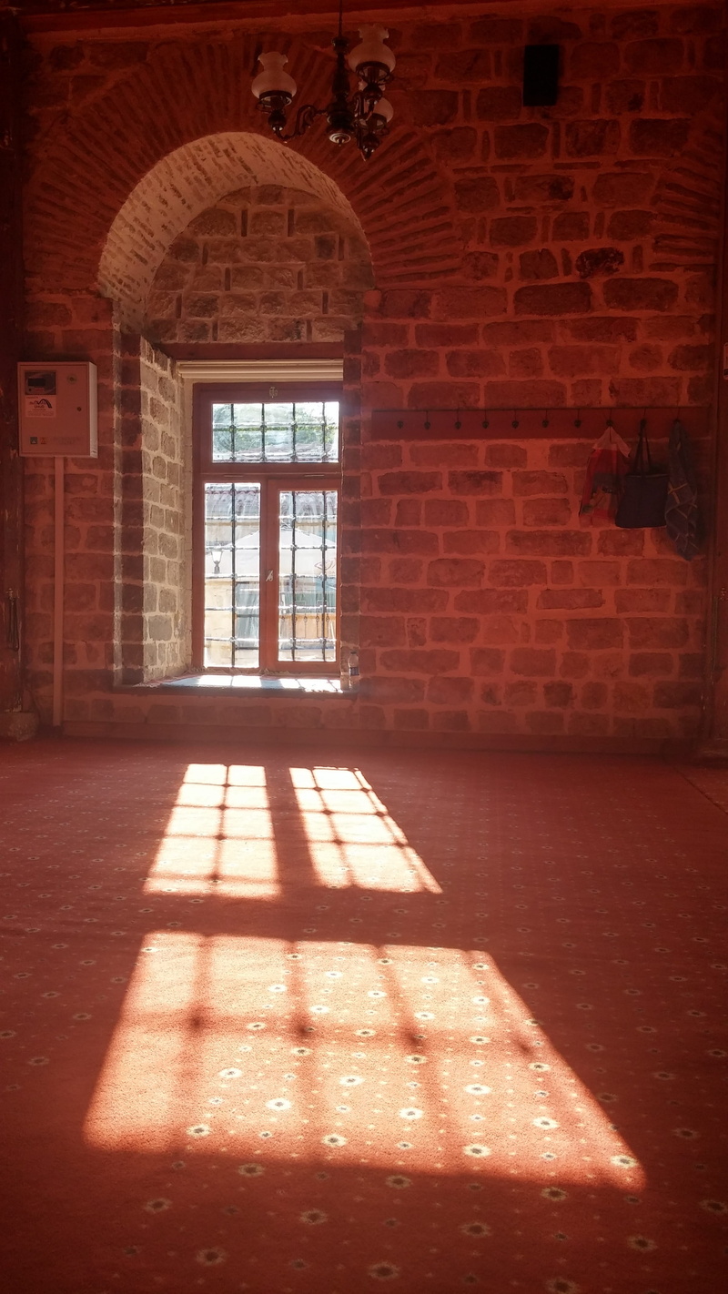 prayer, flooring, worship, indoors, arched, shadow, focus on shadow, built structure, door, inside, red, arch, window, muslim, light, peace, cami, religion