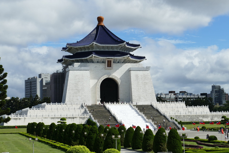 taipei, travel, asia, park, day, plant, arch, building exterior, stairs, architecture, nature, built structure, history, capital, outdoors, cloud - sky