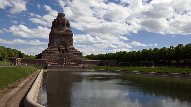 völkerschlachtdenkmal, no people, leipzig, sky, plant, nature, places of interest, travel destinations, water, lake, religion, history, outdoors, 5K, cenotaph
