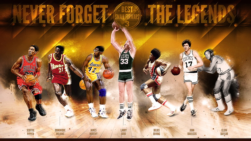 Basketball, Larry Bird, NBA, Dominique Wilkins, Scottie Pippen, Elgin Baylor, Julius Erving, Legends, Sport, James Worthy, John Havlicek, 1080P