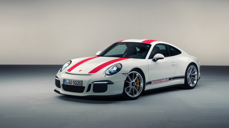 white color, red, motor vehicle, studio shot, Porsche, indoors, retro styled, chrome, transportation, toy, wheel, Porsche 911 R, gray background, mode of transportation