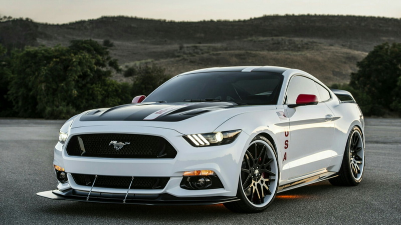 luxury car, retro styled, mode of transportation, nature, ford mustang, classic car, performance car, land vehicle, road, 1080P, focus on foreground, ford