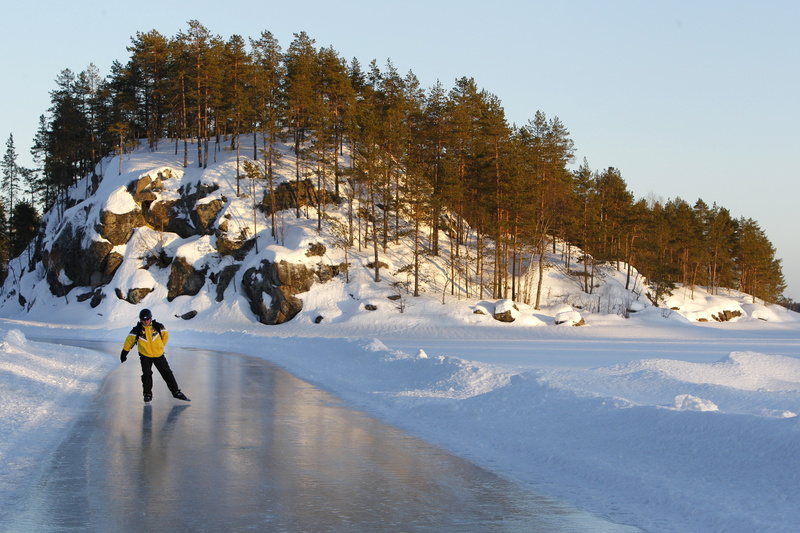ice skate, snow, winter, 4K