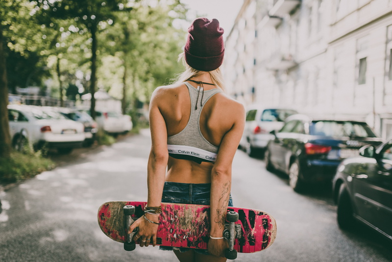girl, skate, 5K, style, back