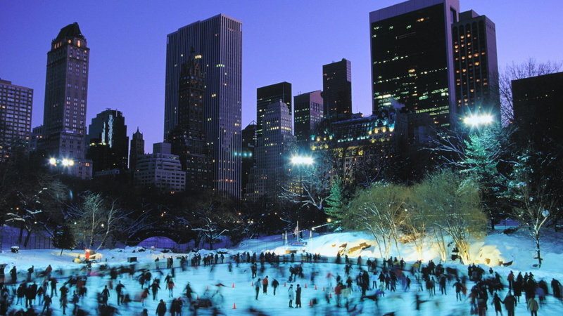 high, assorted, ice rink, nature and landscapes, buildings, park, 1080P, city, central, rink, wollman, rise, skaters