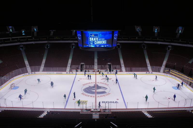 ice-skating, juliana loh, architecture, canucks, skating practise, nhl, high angle view, night, ice rink, communication, travel destinations, cold temperature