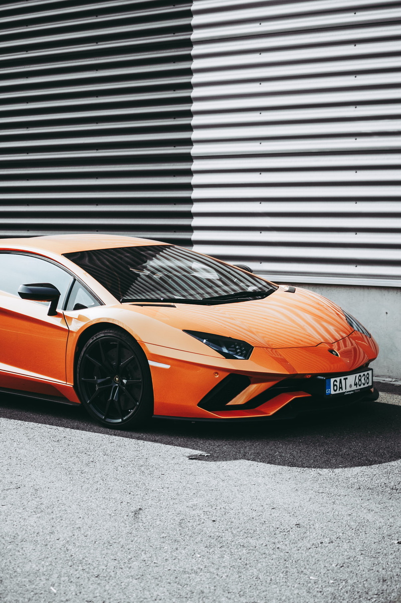 stationary, pattern, aventador, street, architecture, built structure, mode of transportation, parked, no people, near, transportation, wheel, lamborghini