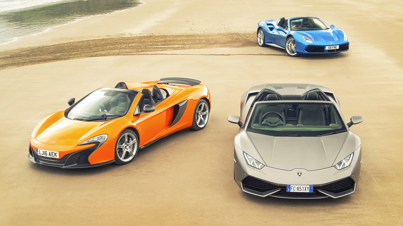 road, sports car, cars, land vehicle, Lamborghini, competition, auto, sport, sports race, travel, Blue, three, orange, Huracan, GTB, Spider, racecar, motor vehicle
