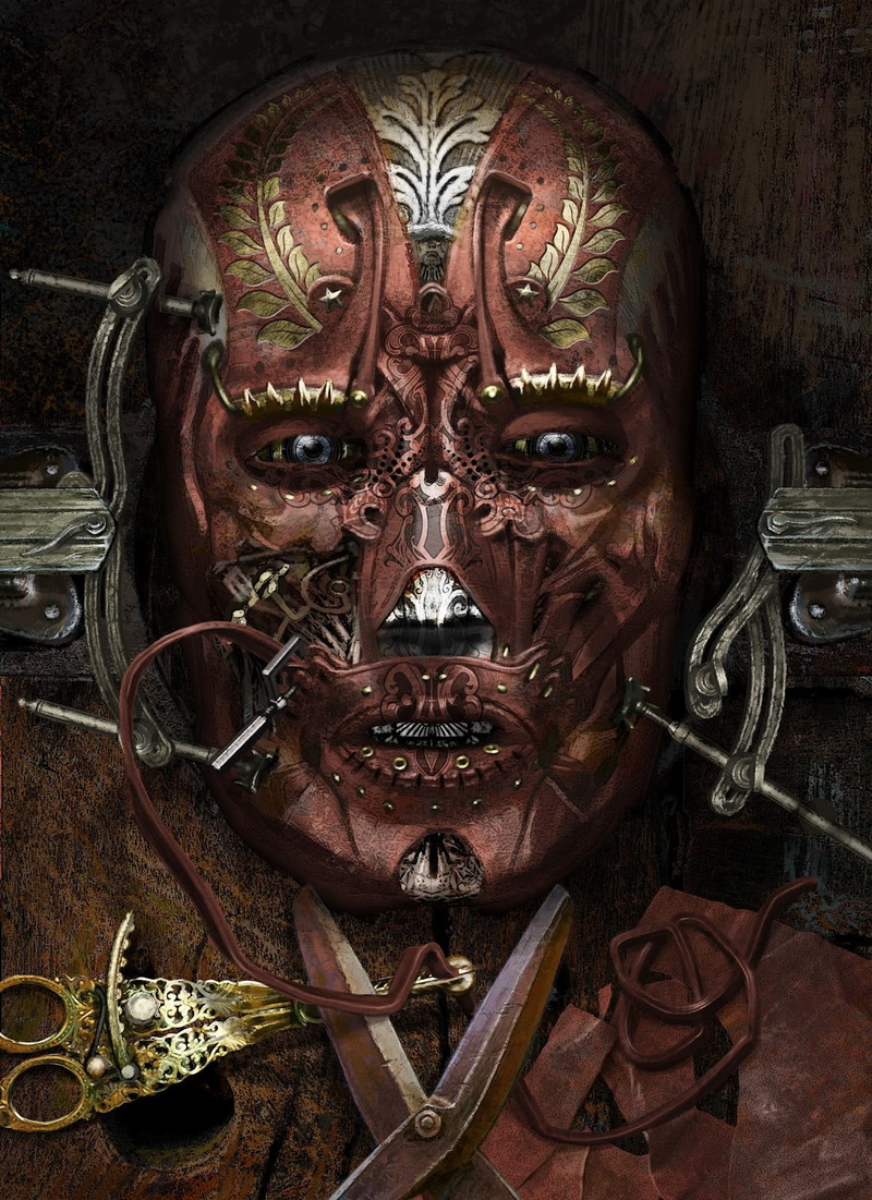 carving - craft product, face, belief, representation, mask, spooky, digital, 720P, religion, close-up, human representation, metal, disguise, art and craft