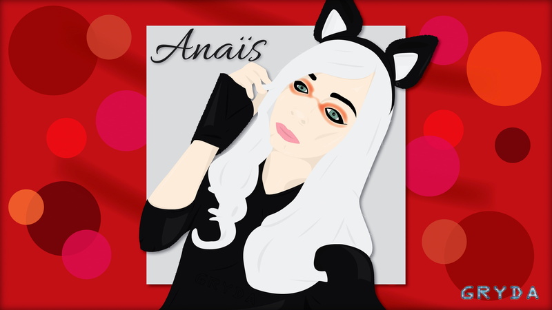 women, red, White Hair, 4K, Adobe Illustrator, Cat Girl, Green Eyes, drawing, artwork