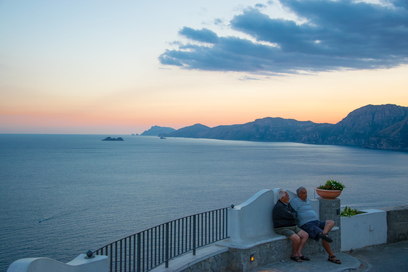 old men, 4K, positive emotion, real people, men, mature men, full length, beauty in nature, scenics - nature, mountain, sea, coast, couple - relationship