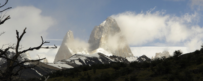 beauty in nature, outdoors, winter, scenics - nature, mountain, national park, no people, 4K, Fitz Roy, snow, Mountains, motion, cloud - sky, mountain range