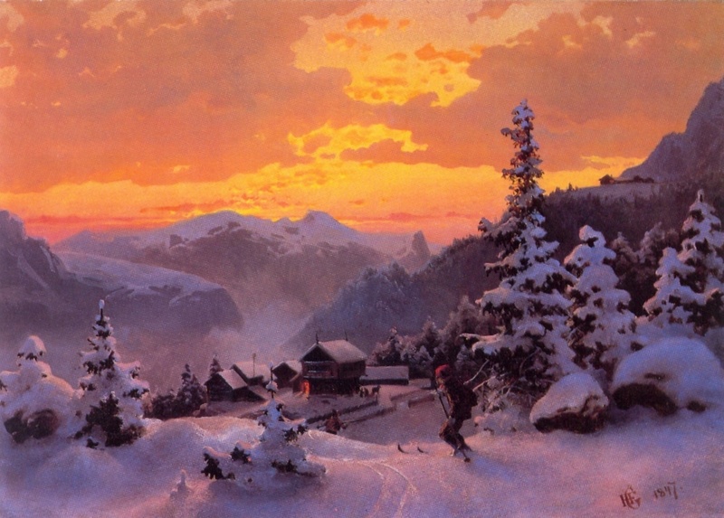 scenics - nature, mountain, ski, beauty in nature, snow, tranquil scene, sunset, morning, rural Scene, nature, mountains, ice, no people, artistic, snowcapped mountain