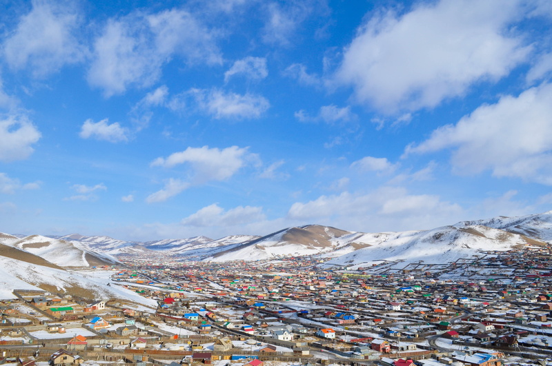 aerial, architecture, mountain, built structure, cold temperature, sunny, sky, mountain range, no people, building, nature, day, landscape, clouds, snowcapped mountain