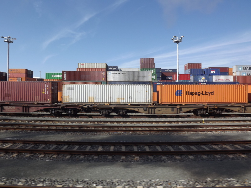 nature, industry, cargo container, traffic, day, seemed, railway station, red, station, goods, built structure, shunting yard, container, freight transport