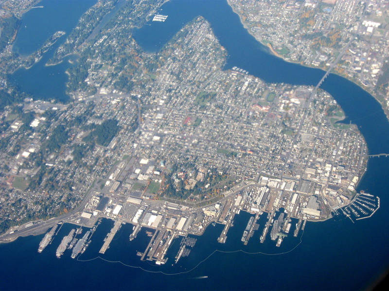 aerial, residential district, sea, blue, water, office building exterior, Aerial view, cityscape, naval, shipyard, day, architecture, photos, view, public domain