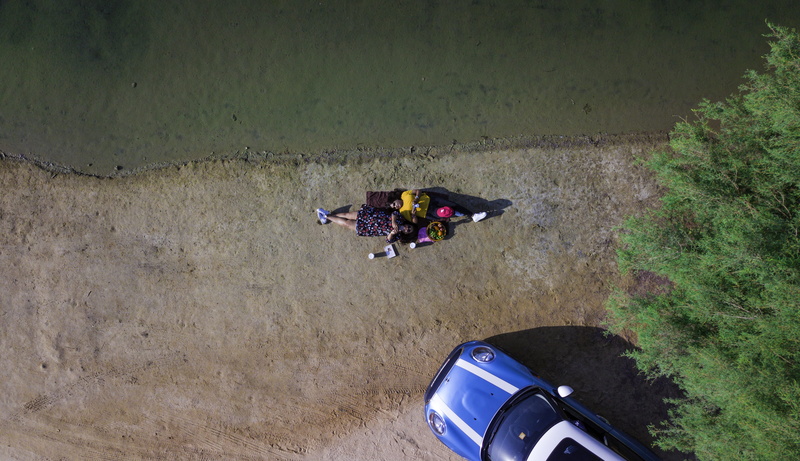 drone photography, lifestyles, outdoors, aerial, sport, drone footage, women, daylight, Mini Cooper, drone shot, drone, real people, picnic, nature, recreation