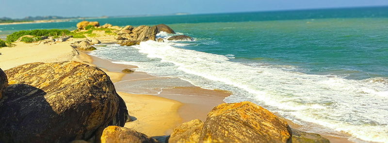 2K, multiple display, sea, nature, Sri Lanka, beach, rock, waves, photography