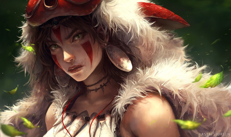 1080P, anime girls, Princess Mononoke, anime