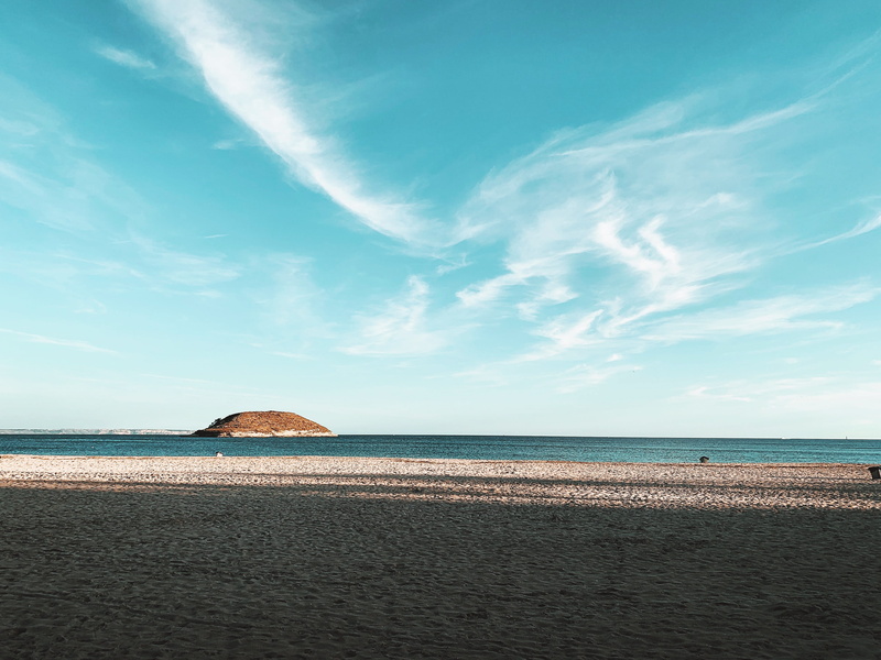 blue, horizon over water, no people, scenics - nature, brown, island, person, non-urban scene, landscape, beach, tranquility, spain, beauty in nature, sky