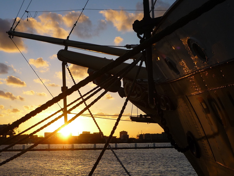 amsterdam, orange color, built structure, no people, sunset, nature, autumn, sunlight, lens flare, cloud - sky, sailboat, abendstimmung, nautical vessel