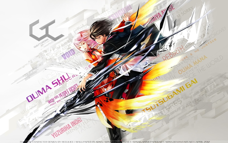 anime, yuzuriha, 1080P, ouma, pink, x, art, girls, hd, guilty, pink hair, people, shu, inori, crown, hair