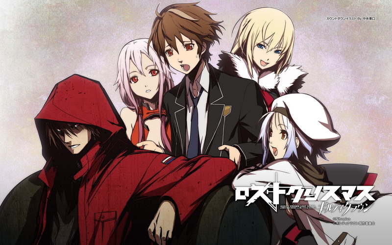 group, crown, inori, pink, shu, eyes, brown, hair, carol, yuzuriha, hat, nitroplus, ouma, 1080P, blue, scrooge, red, guilty