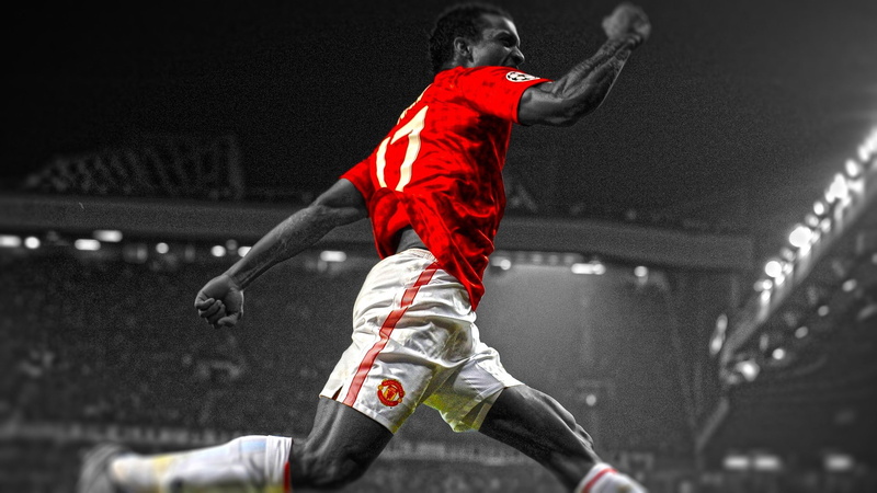 stadium, human limb, determination, men, jumping, activity, motion, night, skill, people, adult, outdoors, manchester united nani, young adult, clothing