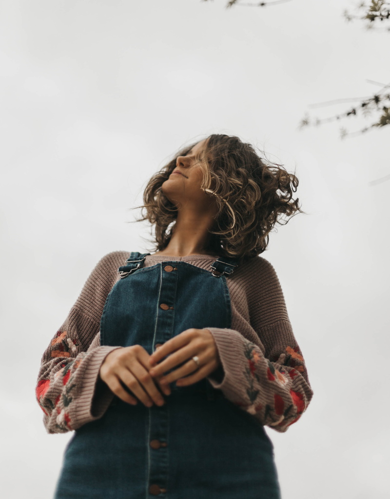 hairstyle, clothing, real people, standing, teenager, denim, outdoors, one person, hair, women, woman, wearing, long hair, girls, casual clothing, emotion