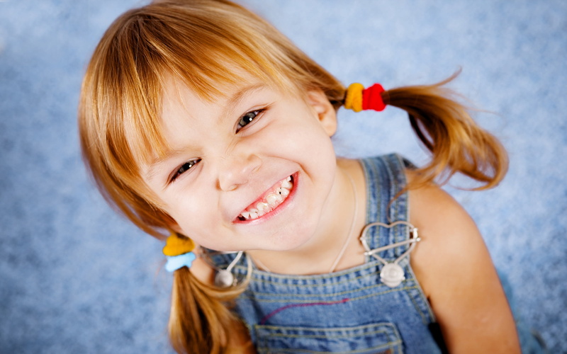 one person, cute, blond hair, children, innocence, 2K, teeth, bangs, headshot, denim, hairstyle, blue, emotion, women, Baby, girls, dungaree, hair, close-up