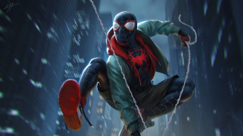 artwork, Spider-Man, 1080P, Miles Morales, superhero