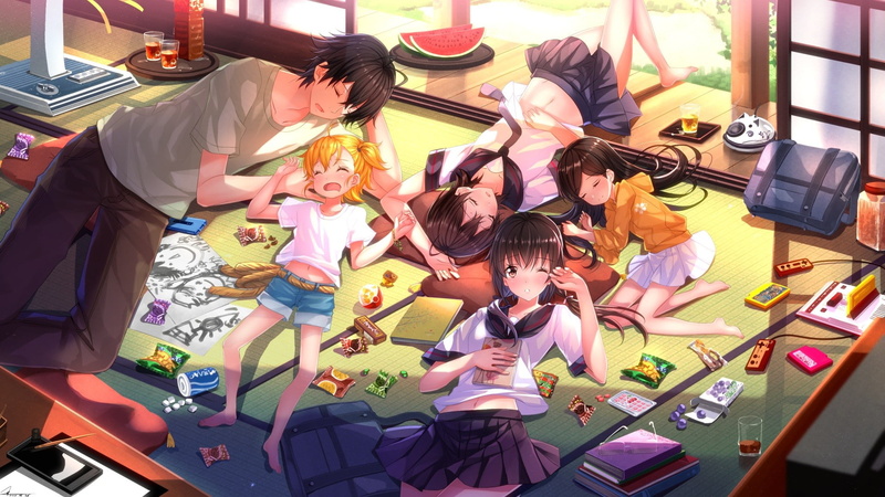 Arai Tamako, women, people, offspring, Barakamon, Kubota Hina, smiling, school uniform, childhood, casual clothing, emotion, Kotoishi Naru, group of people