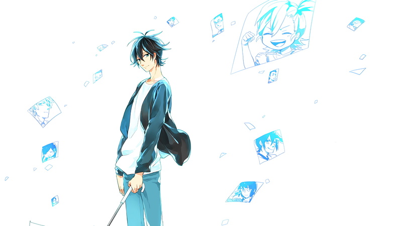 simple background, standing, one person, lifestyles, hairstyle, wall - building feature, studio shot, Barakamon, representation, indoors, three quarter length