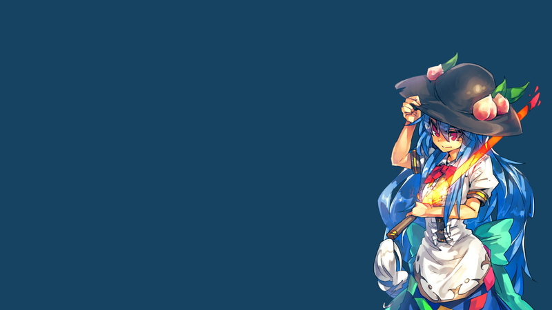 fashion, Hinanawi Tenshi, outdoors, sky, day, blue, women, copy space, sunlight, anime, clear sky, clothing, adult, one person, traditional clothing, 1080P