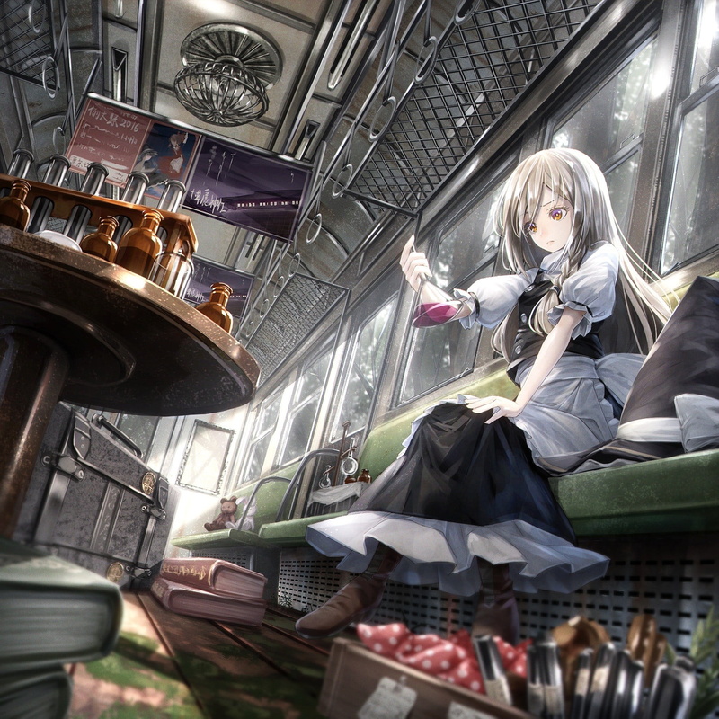 occupation, hairstyle, Kirisame Marisa, technology, real people, train, casual clothing, clothing, indoors, Touhou, anime girls, front view, blond hair